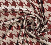 Beige red paillet pied de poule