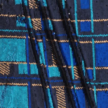 Lentejuelas cuadros azul