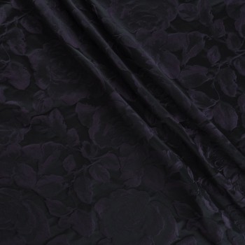 Jacquard cloqué floral violeta