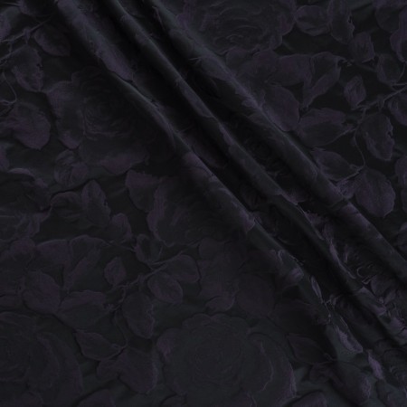 Jacquard cloqué floral violeta