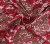 Jacquard flores lamé rojo