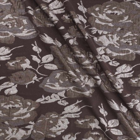 Jacquard flores lamé marron