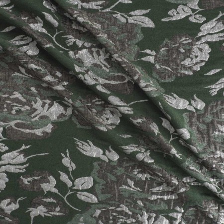 Jacquard flores lamé verde
