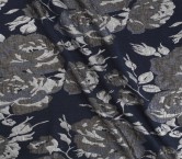 Jacquard flores lamé marino