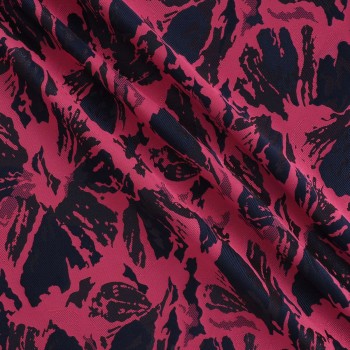 Fuxia jacquard floral lamé