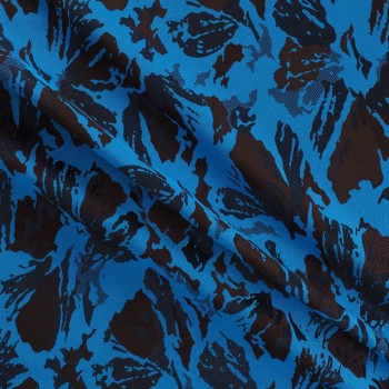 Jacquard floral lamé azul