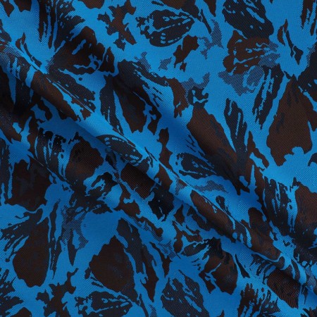 Jacquard floral lamé azul
