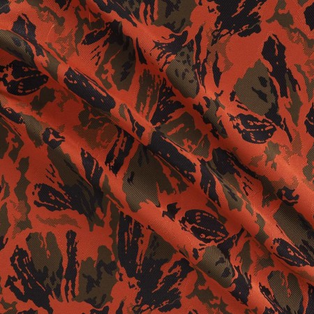 Jacquard floral lamé terracota