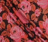 Jacquard flores lamé azul