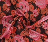 Jacquard flores lamé rojo