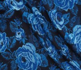 Jacquard flores lamé azul