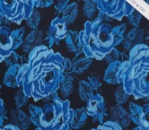 Jacquard flores lamé azul
