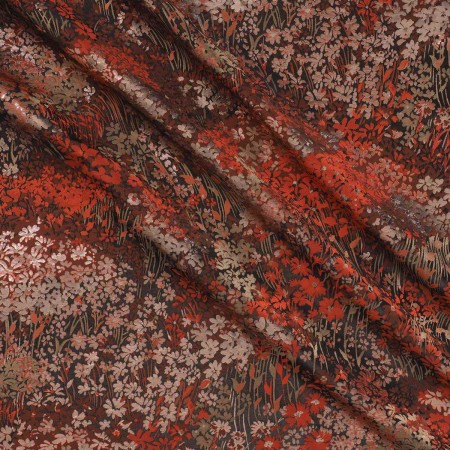 Jacquard floral lamé  rojo