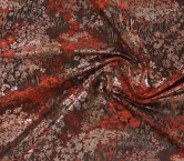 Jacquard floral lamé  rojo