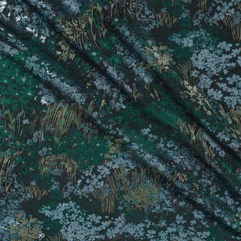 Jacquard floral lamé  verde