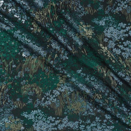Jacquard floral lamé  verde