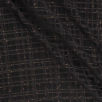 Black gold paillette checked jacquard