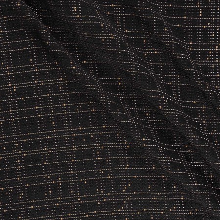 Jacquard cuadros pailletes negro oro