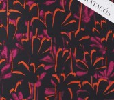 Jacquard floral fuxia rojo fondo negro