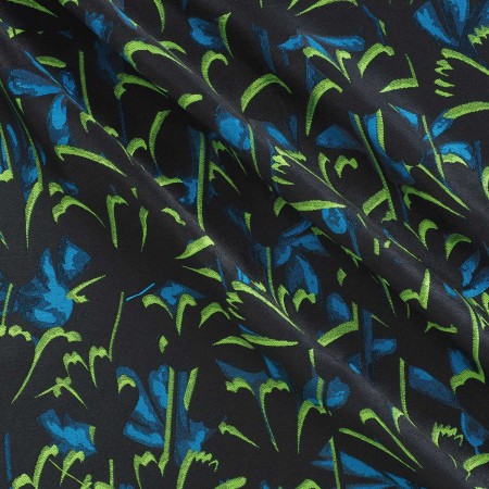 Jacquard floral verde azul