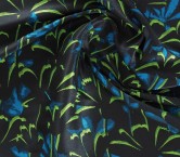 Jacquard floral verde azul