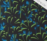 Jacquard floral verde azul