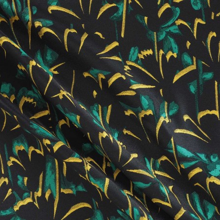 Jacquard floral verde amarillo