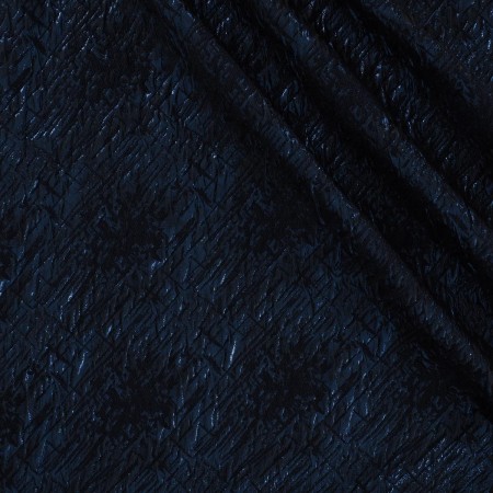 Jacquard geométrico lamé marino