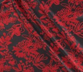 Red jacquard flower mikado