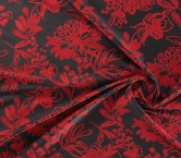 Red jacquard flower mikado