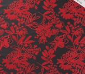 Red jacquard flower mikado