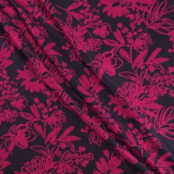 Jacquard mikado flor fuxia
