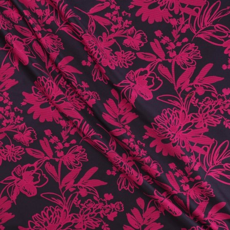 Fuxia jacquard flower mikado