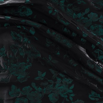 Green floral jacquard