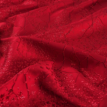 Jacquard lamé rojo