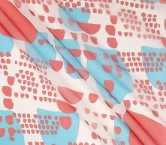 Organza estampada azul rojo