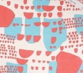 Organza estampada azul rojo