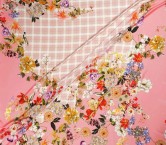 SatÉn crespo estampado flor rosa pano 140cm