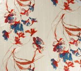 Estampado floral sobre rayas opaco-transparentes