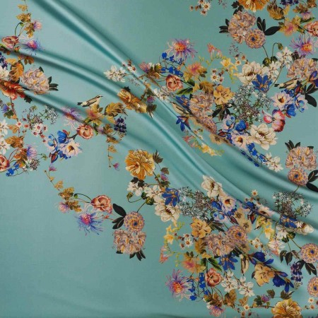 Estampado flor 584 turquesa claro