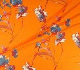Orange flower print george