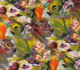 Georgette estampado flor azul violeta
