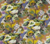 Georgette estampado flor azul violeta