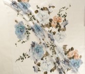 Blue white flower print e0170 170cm