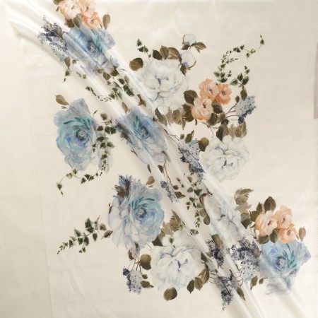Blue white flower print e0170 170cm