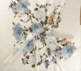 Blue white flower print e0170 170cm