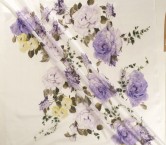 White beige flower print e0170 170cm