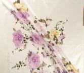 White beige flower print e0170 170cm