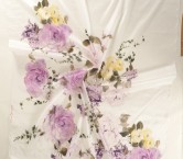 Lilac white flower print e0170 170cm