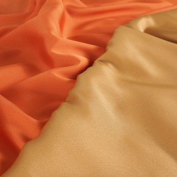 Ocre orange mir? double face twill mikado